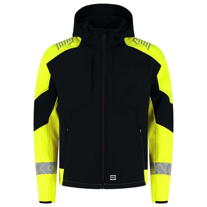Tricorp Redefined reflective softshell met  capuchon zwart geel maat XS