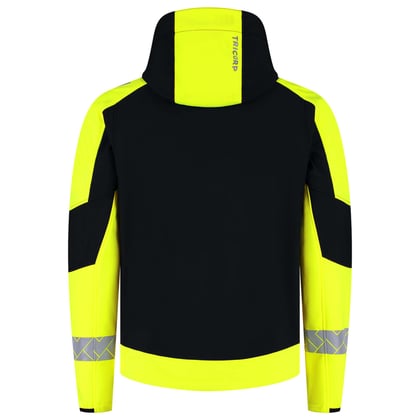 Tricorp Redefined reflective softshell met  capuchon zwart geel maat XS