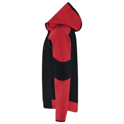 Tricorp Redefined bicolor softhell jas met capuchon zwart rood maat XS