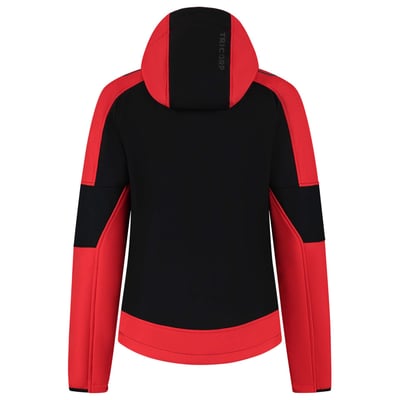 Tricorp Redefined dames bicolor softshell jas met capuchon zwart rood maat XS