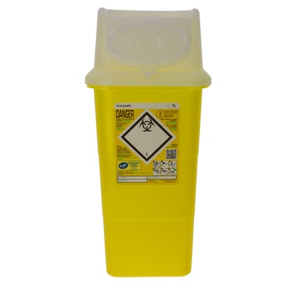 Sharpsafe naaldencontainer met wit deksel 7ltr