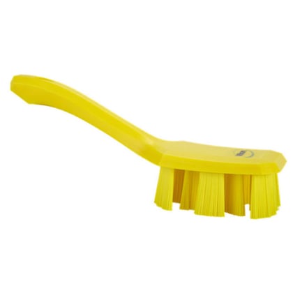 Vikan harde afwasborstel korte steel geel Ultra Safe Technology