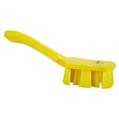 Vikan harde afwasborstel korte steel geel Ultra Safe Technology