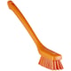 Vikan smalle handborstel met lange steel 420mm hard oranje