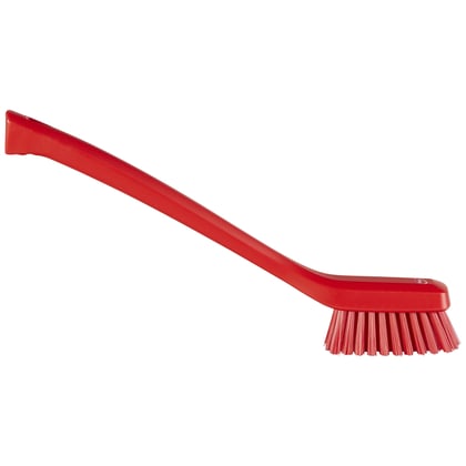 Vikan smalle handborstel met lange steel 420mm hard rood