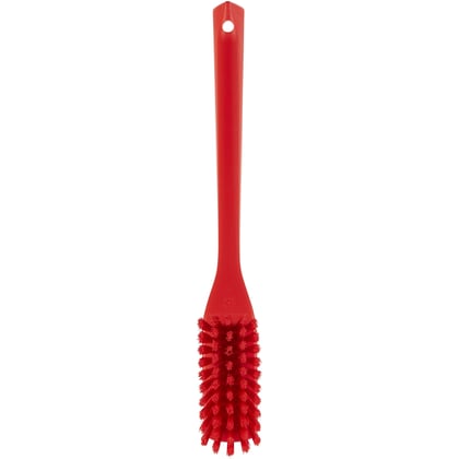 Vikan smalle handborstel met lange steel 420mm hard rood