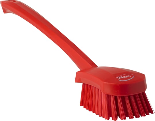 Vikan afwasborstel lange steel rood