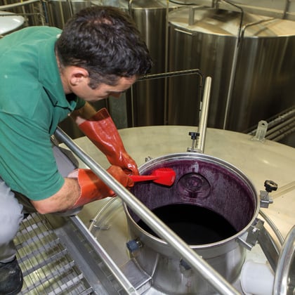 Vikan afwasborstel lange steel rood