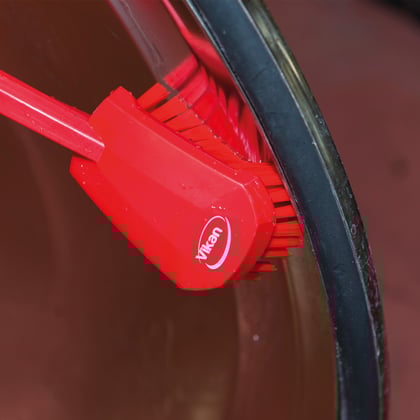 Vikan afwasborstel lange steel rood
