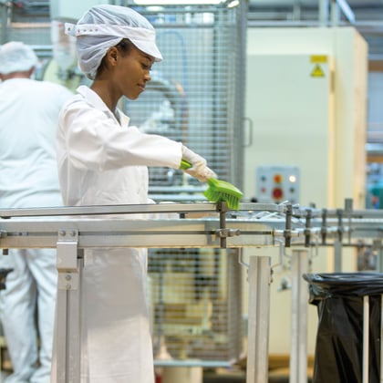 Vikan afwasborstel hard korte steel limegroen
