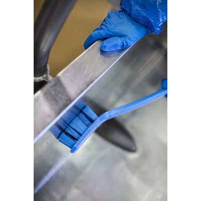 Vikan harde afwasborstel lange steel blauw Ultra Safe Technology