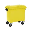 Afvalcontainer met scharnierdeksel geel 660ltr 