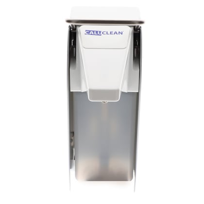 CaluClean zeep- en desinfectiedispenser 500ml aluminium met korte beugel 