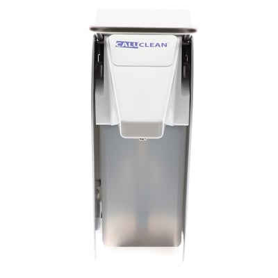 CaluClean zeep- en desinfectiedispenser 500ml aluminium met korte beugel