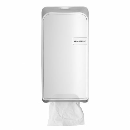 Quartzwhite toiletpapierdispenser voor gevouwen toiletpapier