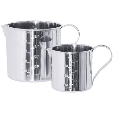 Maatbeker met voet en maatverdeling  RVS 500ml