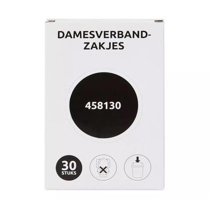 Damesverbandzakjes kunststof wit 30st 