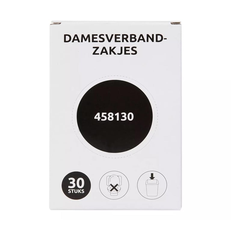 Damesverbandzakjes kunststof wit 30st