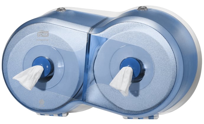 Tork SmartOne mini twin toiletpapier dispenser  blauw