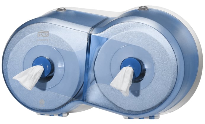 Tork SmartOne mini twin toiletpapier dispenser blauw