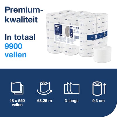 Tork Optiserve extra zacht hulsloos toiletpapier wit 18 rol 3-lgs
