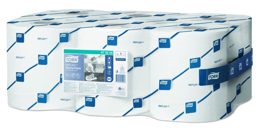 Tork Reflex wiping centerfeed poetspapier 1lgs wit 6 rol a 300mtr