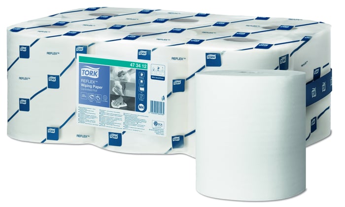 Tork Reflex wiping centerfeed poetspapier 1lgs wit 6 rol a 113,9mtr