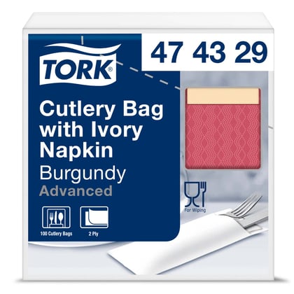 Tork bestekzakjes met 2-laags servet 100st bordeauxrood