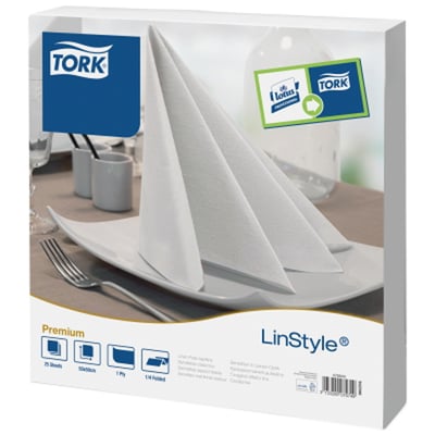 Tork LinStyle servet 1-lgs 48x48cm wit 25st