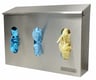 Handschoen dispenser wandmodel met 3 compartimenten RVS