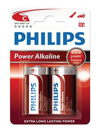Philips Powerlife batterij C R14 1.5V 2 stuks