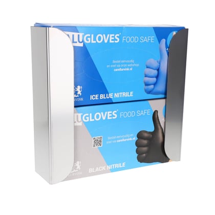 CaluGloves RVS wandhouder voor 2 dispensers 253x71x200mm