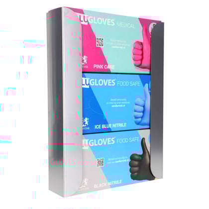 CaluGloves RVS wandhouder voor 3 dispensers 253x71x355mm