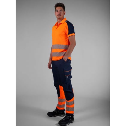Tricorp Redefined high vis 2-way stretch werkbroek inktblauw oranje maat 21