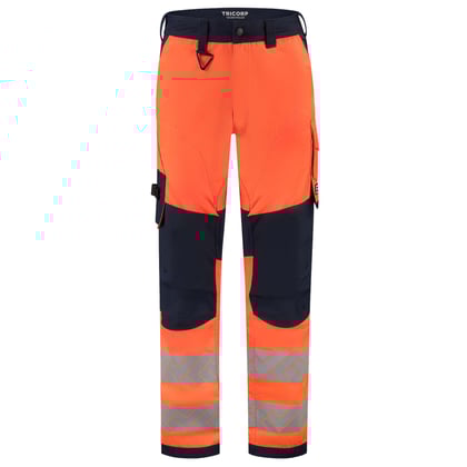 Tricorp Redefined high vis stretch werkbroek met kniestukken oranje blauw maat 21