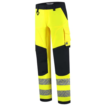 Tricorp Redefined 4-way high vis stretch werkbroek met kniestukken geel blauw  maat 56
