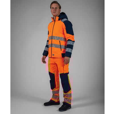 Tricorp Redefined 4-way high vis stretch werkbroek met kniestukken oranje blauw maat 21