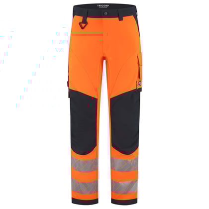 Tricorp Redefined 4-way high vis stretch werkbroek met kniestukken oranje blauw maat 21