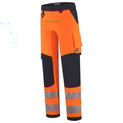 Tricorp Redefined 4-way high vis stretch werkbroek met kniestukken oranje blauw maat 21