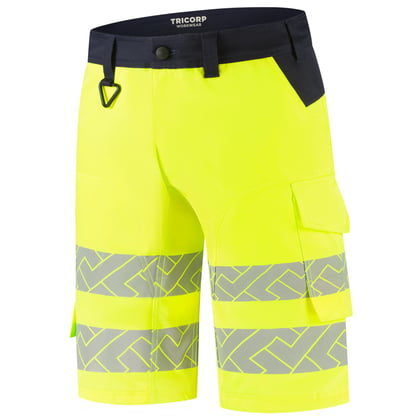 Tricorp Redefined high vis  functional stretch  werkbroek kort geel blauw  maat 66