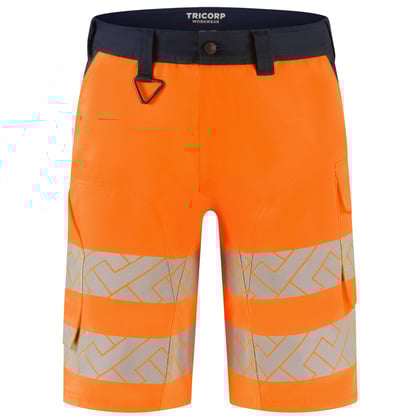 Tricorp Redefined high vis  functional stretch  werkbroek kort oranje blauw maat 42