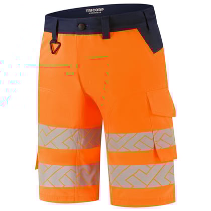 Tricorp Redefined high vis  functional stretch  werkbroek kort oranje blauw maat 42