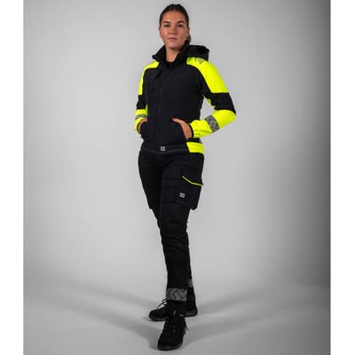 Tricorp Redefined functional reflective stretch werkbroek dames zwart geel maat 36