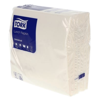 Tork servetten 1-lgs 33x33cm wit 100st 