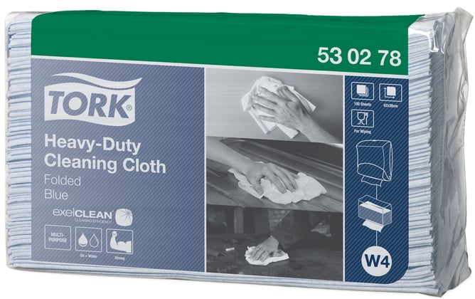 Tork Heavy-Duty cloth folded blue 1lgs 5x100 vel