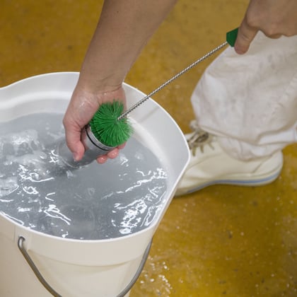 Vikan draadborstel 40 mm RVS hygiënisch groen