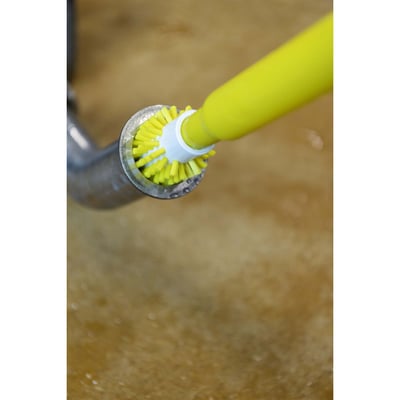 Vikan pijpenborstel geel hard + steelverbinding 150x63