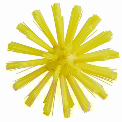 Vikan Ultra hygiëne pijpborstel met steel hard en medium polyester vezels 90x430mm geel