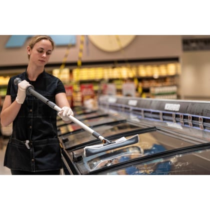 Vikan raamwisser met klittenband 25cm grijs 
