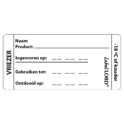 Labellord productlabel vriezer wit 35x70mm  rol 250st